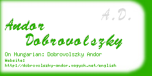 andor dobrovolszky business card